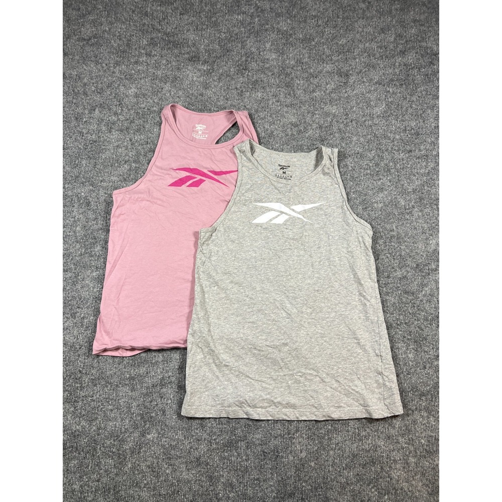 Lot Of 2 Reebok Identity Rie Racerback Tank Womens Medium Multicolor Athleisure